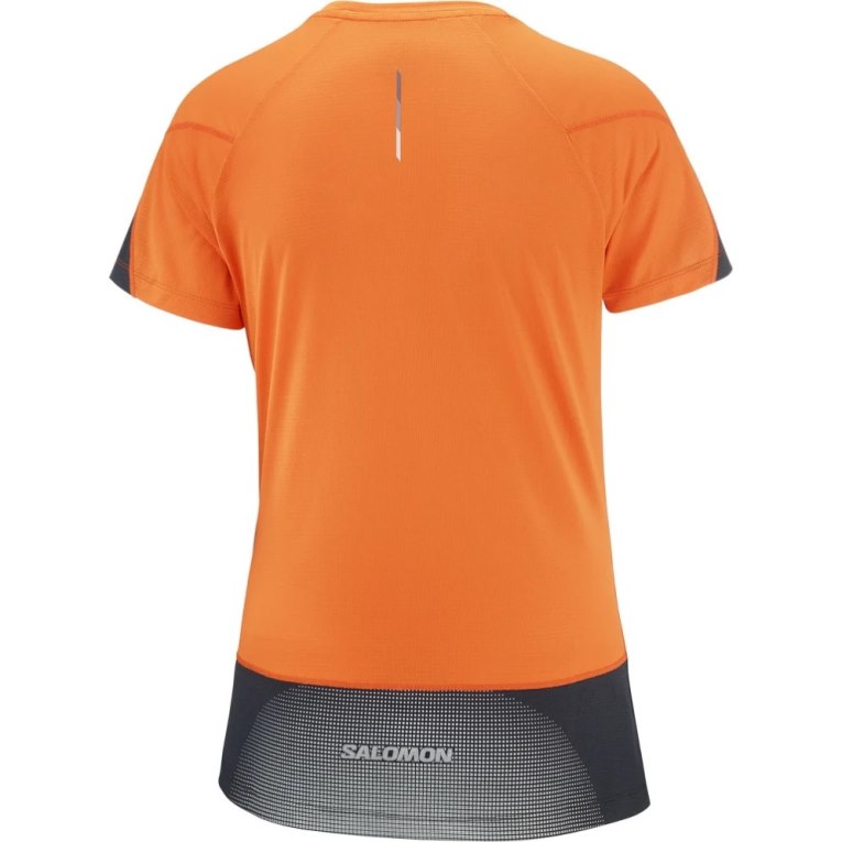 Orange Salomon Cross Run Short Sleeve Women's T-Shirts | PH 15928W